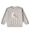 Mini Rodini Gray Sweatshirt With Seagull Print In Grey
