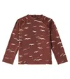 Mini Rodini Seagull Rashguard Top In Brown