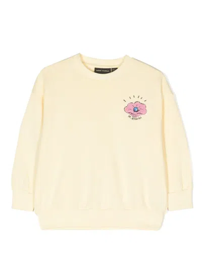 Mini Rodini Kids' Seashell-embroidered Sweatshirt In Yellow