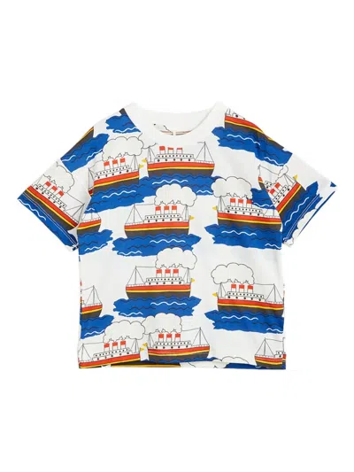 Mini Rodini Kids' Ship-print T-shirt In Multi