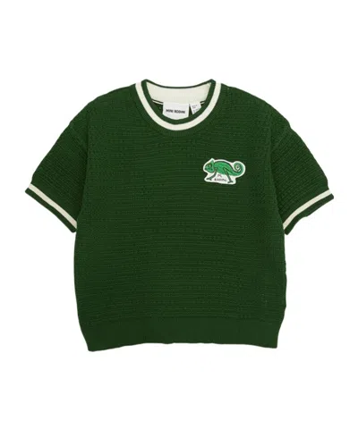 Mini Rodini Kids' Short-sleeved Sweater In Green
