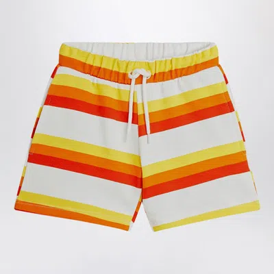 Mini Rodini Kids' Short Yellow/orange/red Striped In Multi
