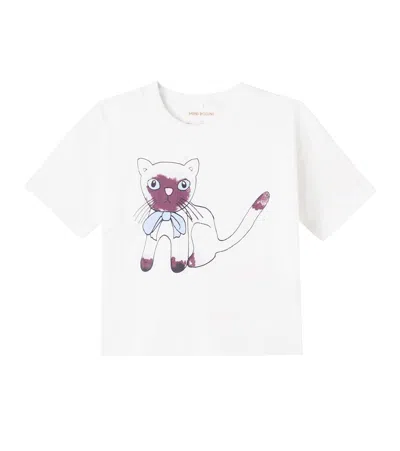 Mini Rodini Kids' Siamese Printed Cotton Jersey T-shirt In White