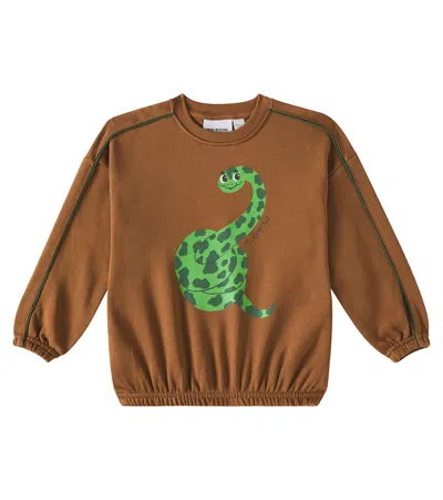 Mini Rodini Kids' Snake Cotton Sweatshirt In Brown