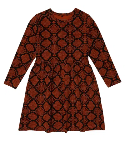 Mini Rodini Kids' Snake-print Dress In Brown