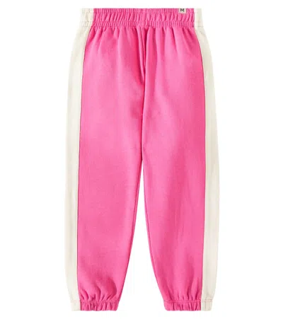 Mini Rodini Kids' Society Cotton Sweatpants In Pink