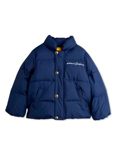 Mini Rodini Kids' Society Puffer Jacket In Blue