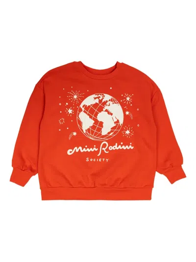 Mini Rodini Babies'  Society Sweatshirt In Red