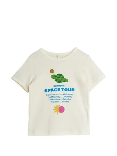 Mini Rodini Kids' Space Tour Graphic-print T-shirt In White