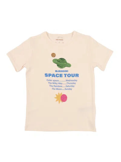 Mini Rodini Space Tour Regular Sp Ss Tee In Neutral