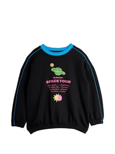 Mini Rodini Kids' Space Tour Sweatshirt In Black