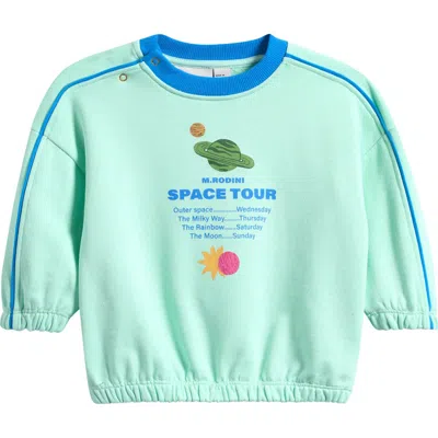 Mini Rodini Babies'  Space Tour Sweatshirt In Blue