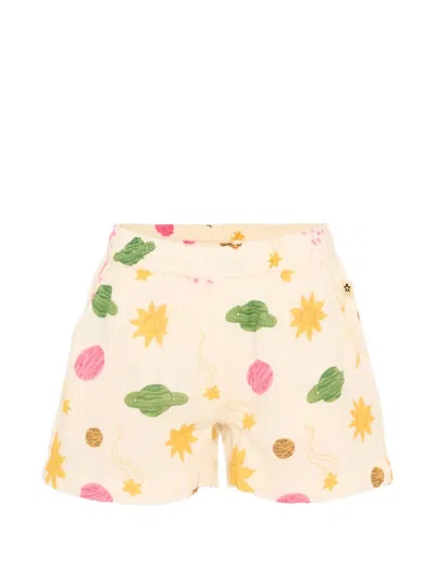 Mini Rodini Kids' Space-print Shorts In Neutral
