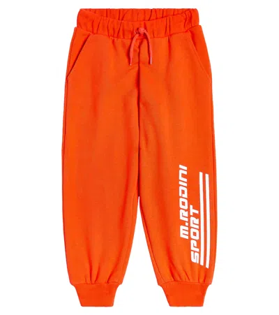 Mini Rodini Kids' Sport Cotton Jersey Sweatpants In Red