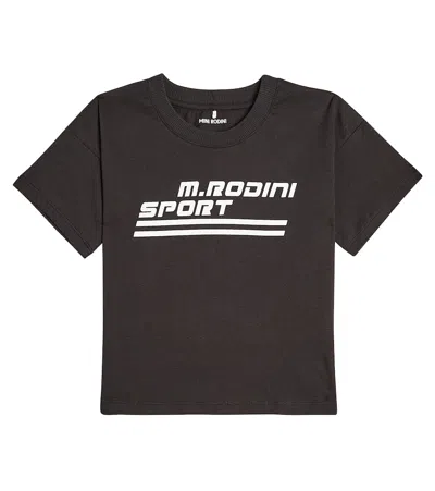 Mini Rodini Kids' Sport Cotton Jersey T-shirt In Black