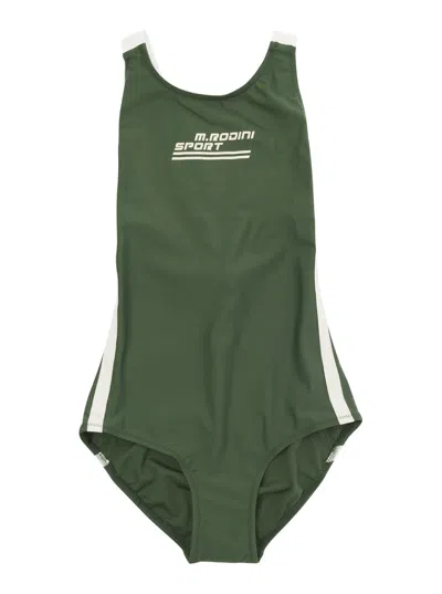 Mini Rodini Kids'  Sport Swimsuit In Green