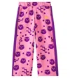 Mini Rodini Squiggly Cats Cotton Sweatpants In Pink