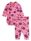 Mini Rodini Squiggly Cats Trousers Set In Pink