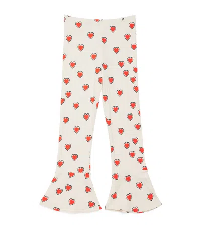 MINI RODINI STRETCH-ORGANIC COTTON HEART FLARED TROUSERS
