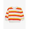 MINI RODINI MINI RODINI BOYSKIDS STRIPE-PRINT BRANDED ORGANIC-COTTON SWEATSHIRT 1.5-11 YEARS