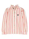 Mini Rodini Stripe-print Organic-cotton Shirt In Nude