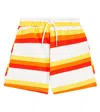 Mini Rodini Striped Cotton Jersey Shorts In Multicoloured