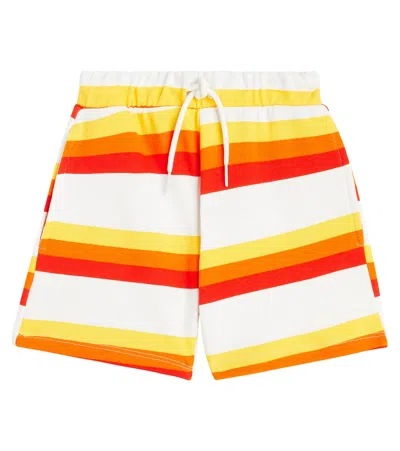 Mini Rodini Kids' Striped Cotton Jersey Shorts In White