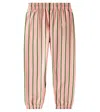 Mini Rodini Striped Cotton Sweatpants In Pink
