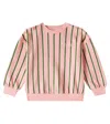 Mini Rodini Striped Cotton Sweatshirt In Pink