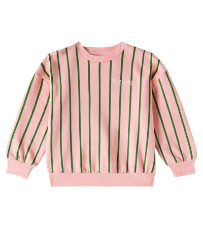 Mini Rodini Kids' Striped Cotton Sweatshirt In Pink