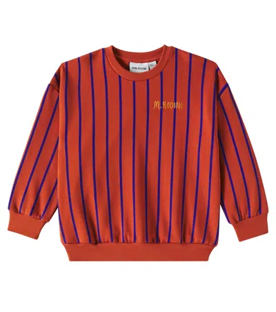 Mini Rodini Kids' Striped Cotton Sweatshirt In Red