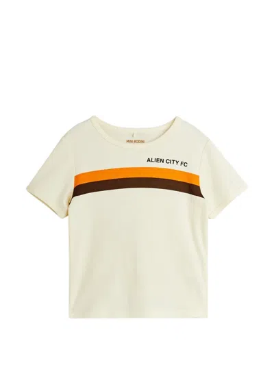 Mini Rodini Kids' Striped Crewneck T-shirt In White