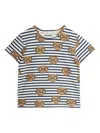 Mini Rodini Kids E.t. Stripe Aop T-shirt In White