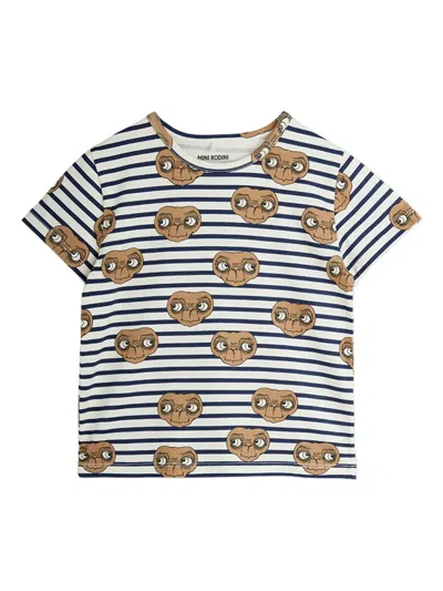 MINI RODINI STRIPED GRAPHIC T-SHIRT