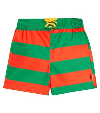 Mini Rodini Kids' Striped Swim Trunks In Multicoloured