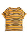Mini Rodini Kids Striped T-shirt In Orange