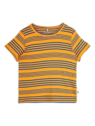 Mini Rodini Kids' Striped T-shirt In Orange