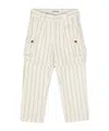 Mini Rodini Striped Twill Trousers In White