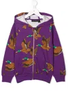 Mini Rodini Sweatshirt With Duck Print In Viola