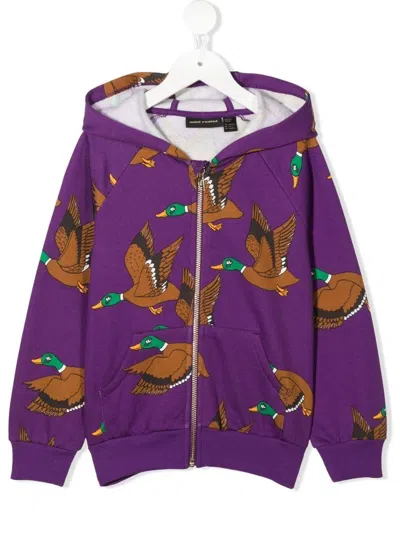 Mini Rodini Sweatshirt With Duck Print In Viola