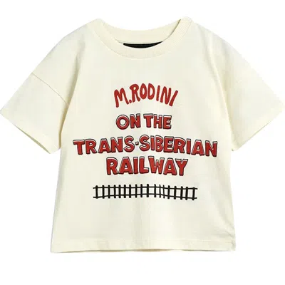 Mini Rodini T-shirt Baby Boy Bianca In Cotone Organico In White
