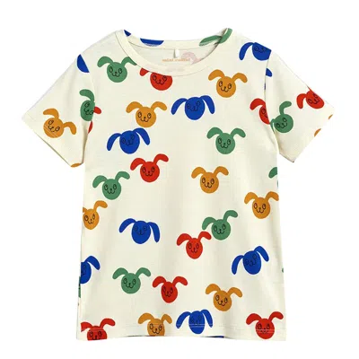 Mini Rodini T-shirt Baby Girl In Cotone Organico Stampato In White