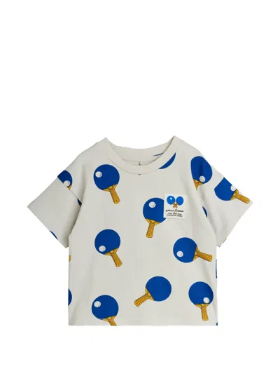 Mini Rodini Kids' Table Tennis-print T-shirt In Gray