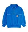 Mini Rodini Technical Ritzratz -patch Quarter-zip Sweatshirt In Blue