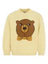 Mini Rodini Teddy Bear-intarsia Sweater In Yellow