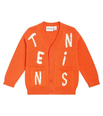 Mini Rodini Kids' Tennis Cotton Cardigan In Red