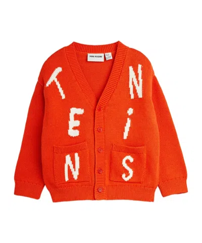 Mini Rodini Tennis Knitted Cardigan In Red