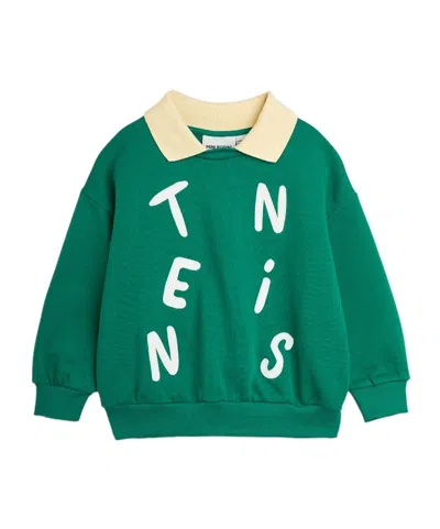 Mini Rodini Tennis Organic Cotton Sweatshirt In Green