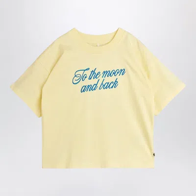 Mini Rodini To The Moon And Back Embroidered T-shirt In Yellow