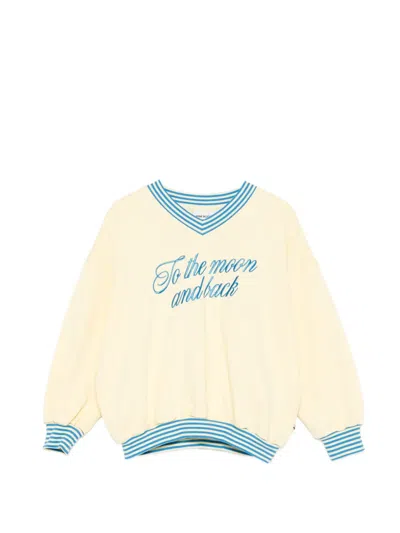 Mini Rodini To The Moon-embroidered Sweatshirt In Neutral